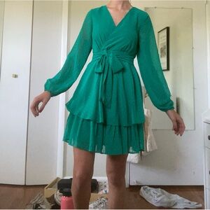 Flowy mini tie-front dress